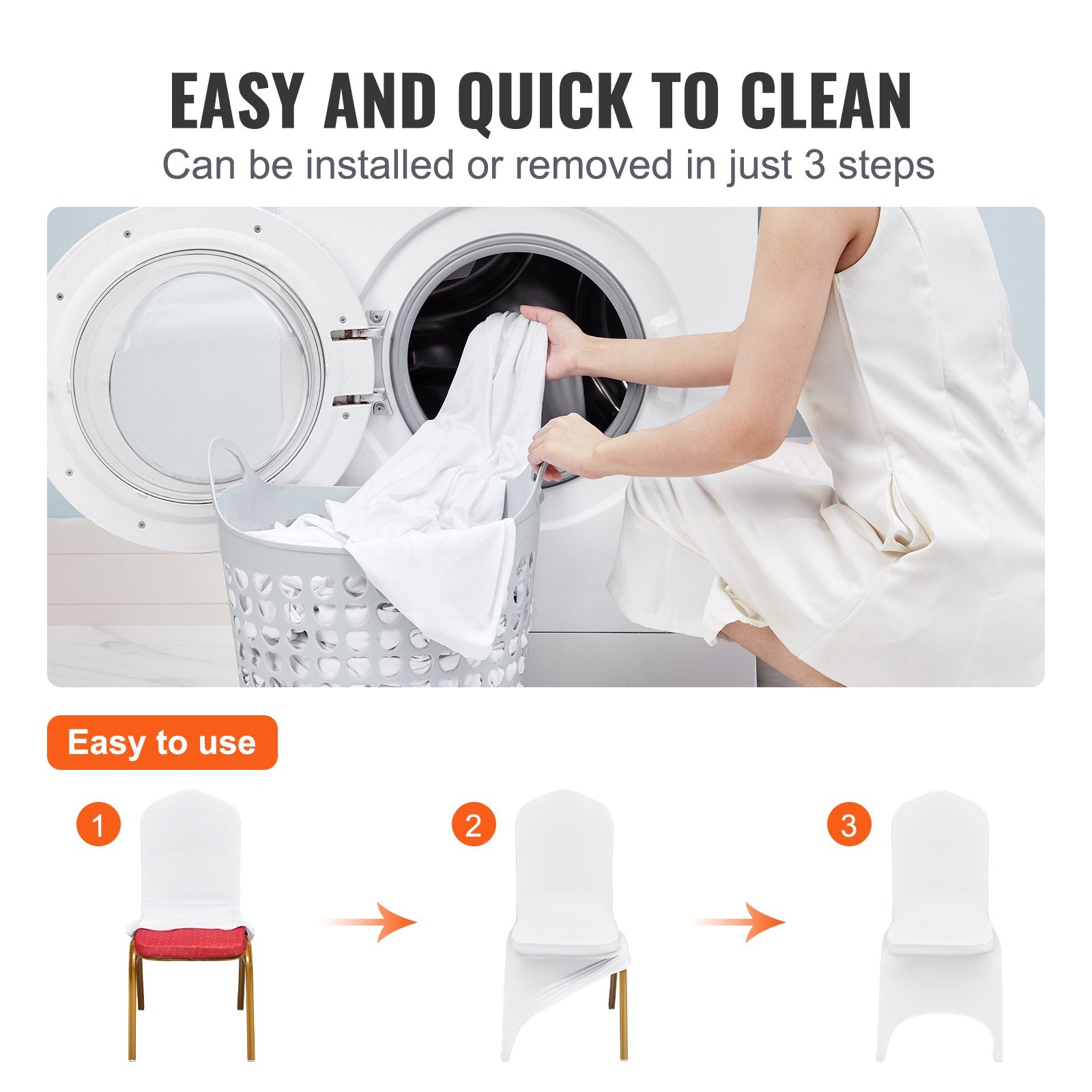 Stretch Spandex Folding Chair Covers, Universal Fitted Arched Front Cover, Removable Washable Protective Slipcovers, For Wedding, Holiday, Banquet, Party, Celebration, Dining