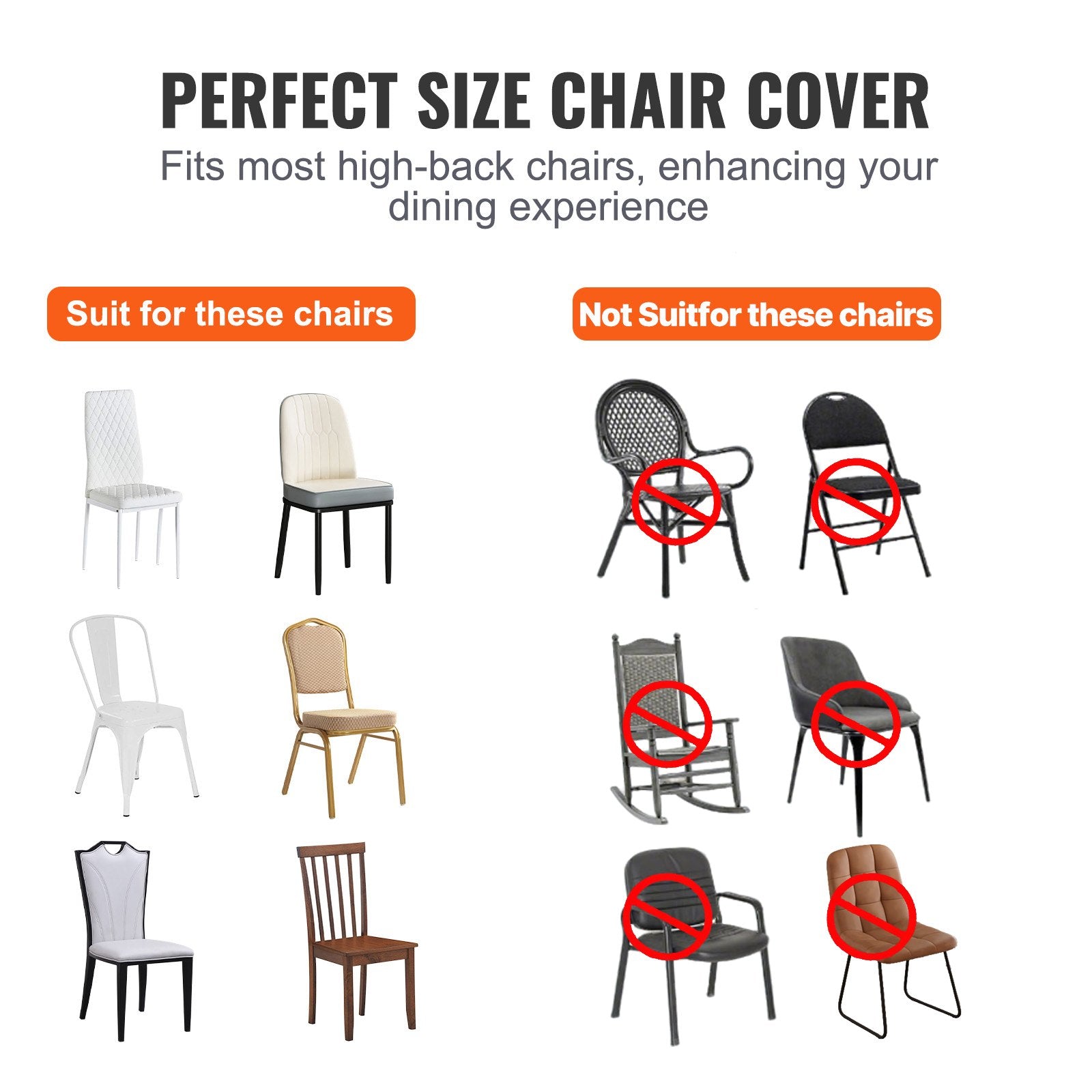Stretch Spandex Folding Chair Covers, Universal Fitted Arched Front Cover, Removable Washable Protective Slipcovers, For Wedding, Holiday, Banquet, Party, Celebration, Dining