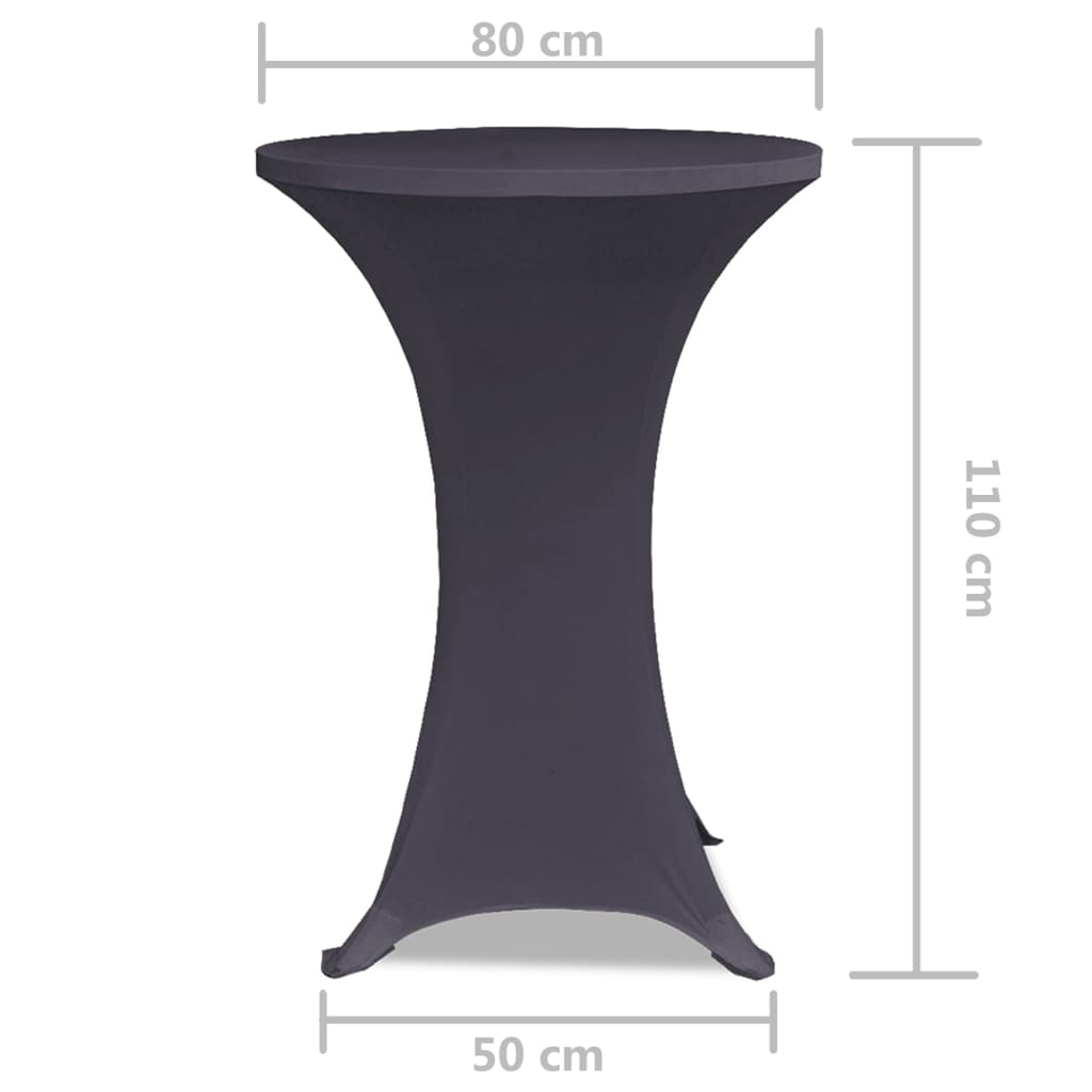 table cover stretch cover 2 pieces 80 cm anthracite