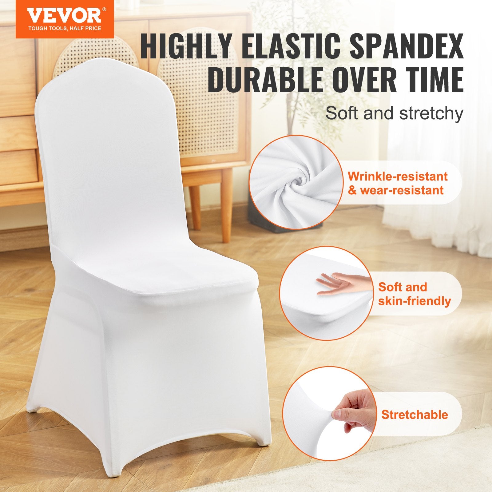 150 Stretch Spandex Folding Chair Covers, Universal Fitted Chair Cover, Removable Washable Protective Slipcovers, For Wedding, Holiday, Banquet, Party, Celebration, Dining