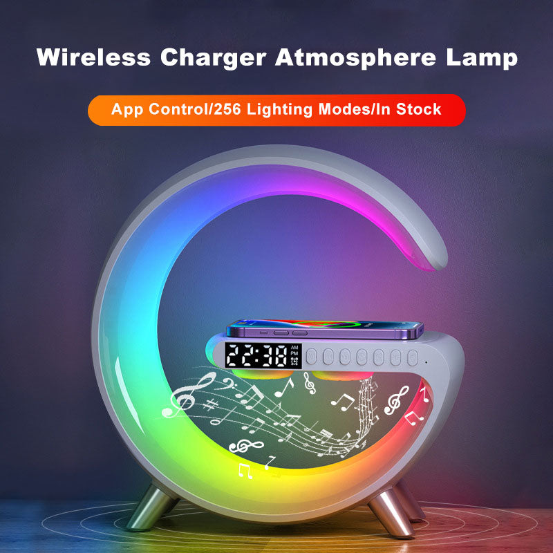 Lampe LED Design G - Ambiance Moderne & Recharge sans fil (Bluetooth)