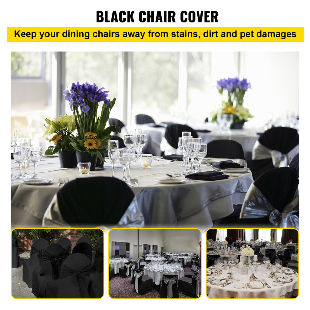 VEVOR Stretch Spandex Folding Chair Covers, Universal Fitted Arched Front Cover, Removable Washable Protective Slipcovers, For Wedding, Holiday, Banquet, Party, Celebration, Dining