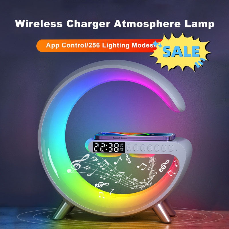 Lampe LED Design G - Ambiance Moderne & Recharge sans fil (Bluetooth)